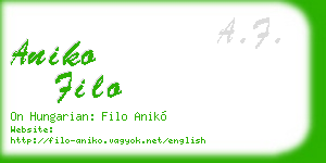 aniko filo business card