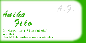 aniko filo business card